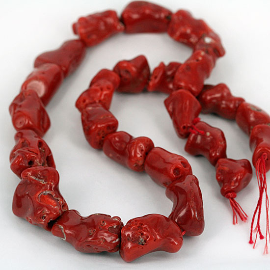 red coral beads